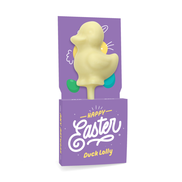 Easter – Eco Lolly Box – White Chocolate – Duck Lolly