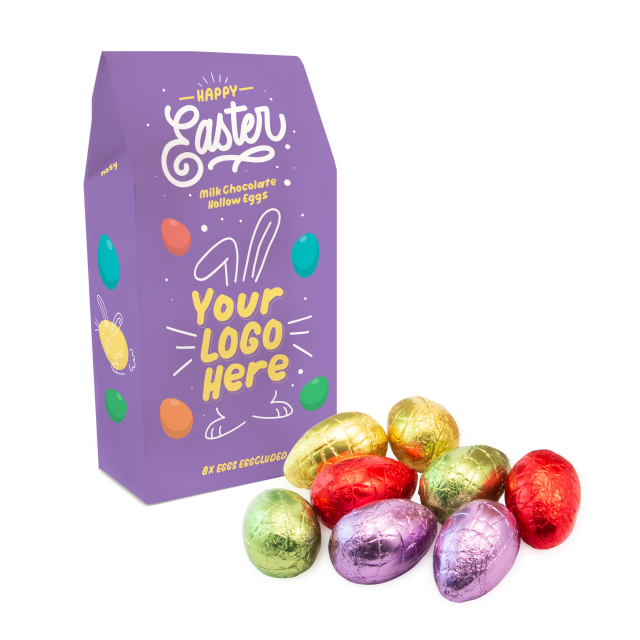 Easter – Eco Carton – Hollow Chocolate Eggs – x8